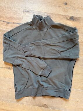 EVEREVE Olive High-Neck Pullover Sweatshirt